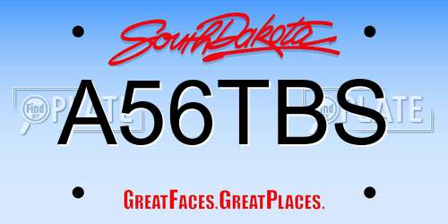 A56TBS South Dakota License Plate