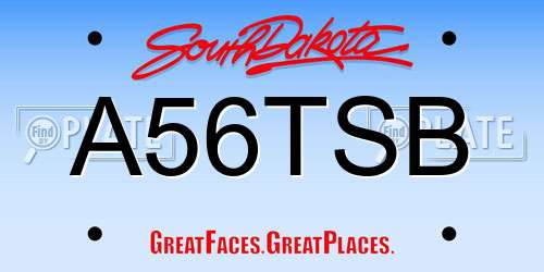 A56TSB South Dakota License Plate