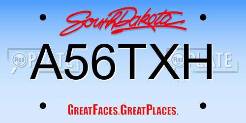 A56TXH South Dakota License Plate