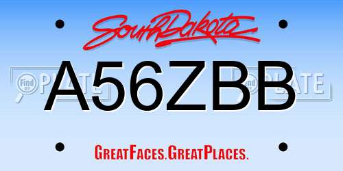 A56ZBB South Dakota License Plate
