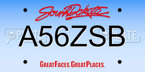 A56ZSB South Dakota License Plate