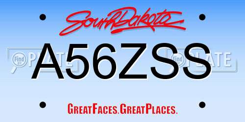 A56ZSS South Dakota License Plate