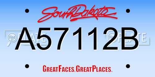 A57112B South Dakota License Plate