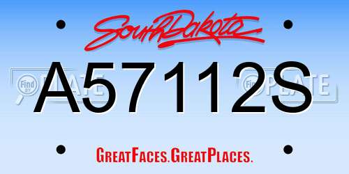 A57112S South Dakota License Plate