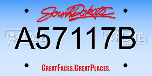 A57117B South Dakota License Plate