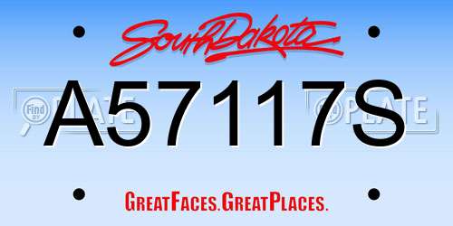 A57117S South Dakota License Plate