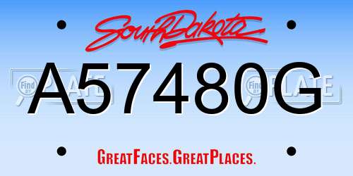 A57480G South Dakota License Plate