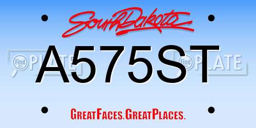 A575ST South Dakota License Plate