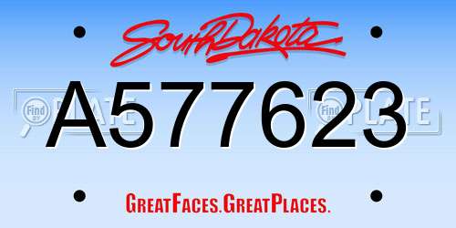 A577623 South Dakota License Plate