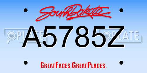 A5785Z South Dakota License Plate