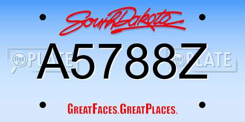 A5788Z South Dakota License Plate