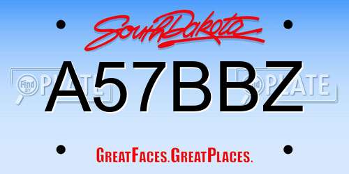 A57BBZ South Dakota License Plate