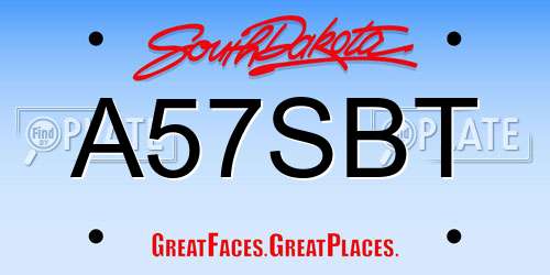 A57SBT South Dakota License Plate