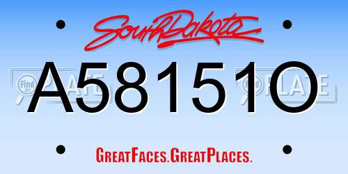 A58151O South Dakota License Plate