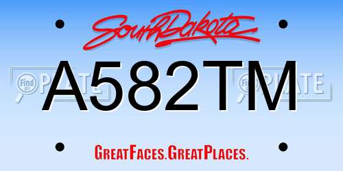 A582TM South Dakota License Plate