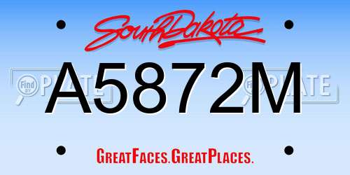 A5872M South Dakota License Plate