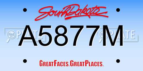 A5877M South Dakota License Plate