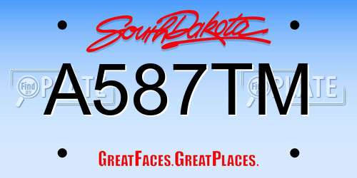 A587TM South Dakota License Plate