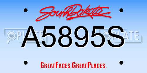 A5895S South Dakota License Plate