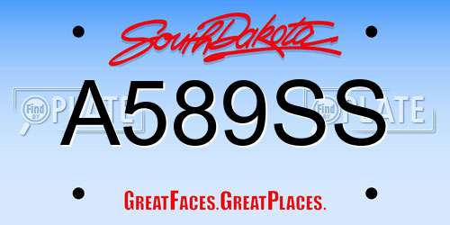 A589SS South Dakota License Plate