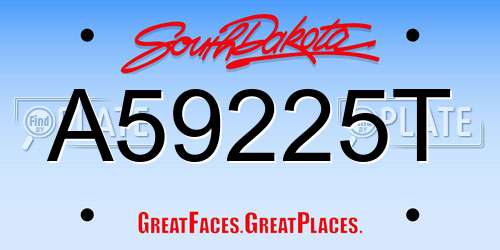 A59225T South Dakota License Plate