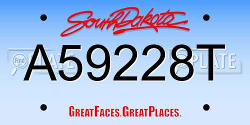 A59228T South Dakota License Plate