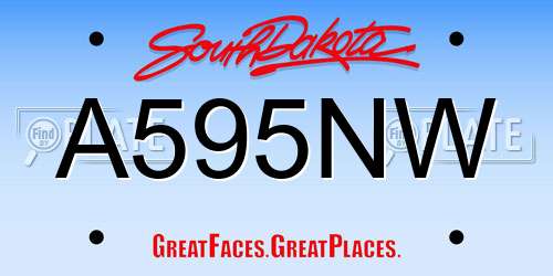 A595NW South Dakota License Plate