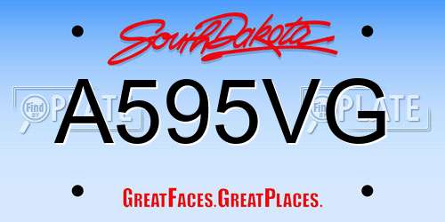 A595VG South Dakota License Plate
