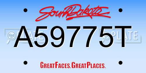 A59775T South Dakota License Plate