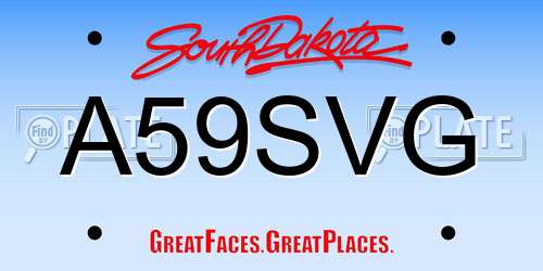 A59SVG South Dakota License Plate