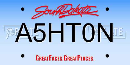 A5HT0N South Dakota License Plate