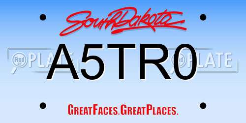 A5TR0 South Dakota License Plate