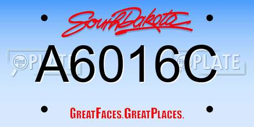 A6016C South Dakota License Plate