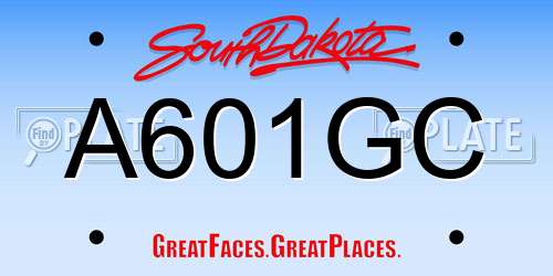 A601GC South Dakota License Plate