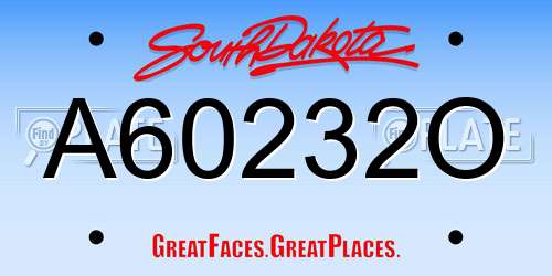 A60232O South Dakota License Plate