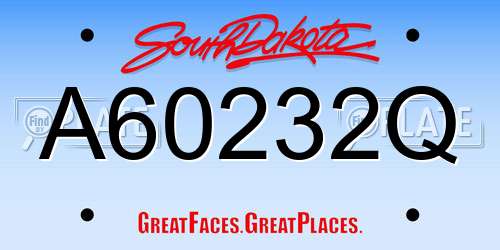 A60232Q South Dakota License Plate