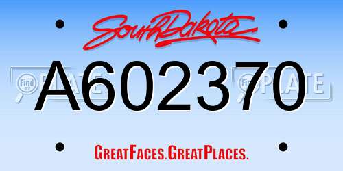 A602370 South Dakota License Plate