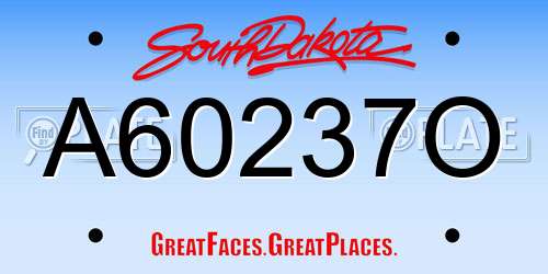 A60237O South Dakota License Plate