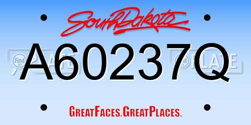 A60237Q South Dakota License Plate