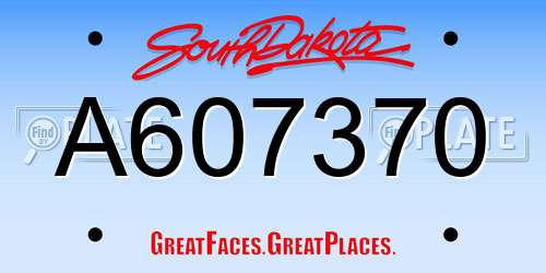 A607370 South Dakota License Plate
