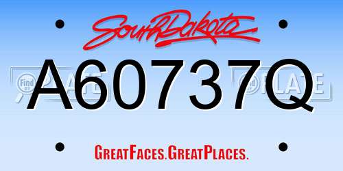 A60737Q South Dakota License Plate