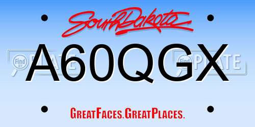 A60QGX South Dakota License Plate