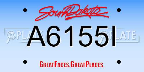 A6155I South Dakota License Plate
