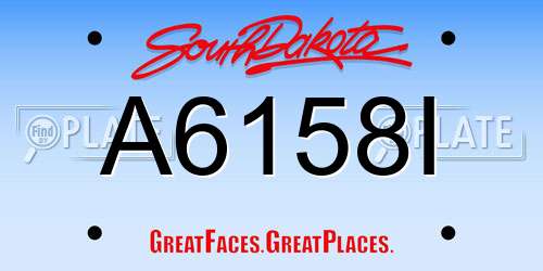 A6158I South Dakota License Plate