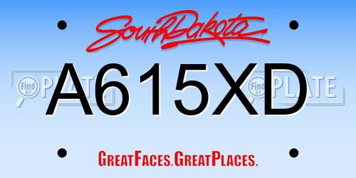 A615XD South Dakota License Plate