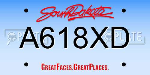 A618XD South Dakota License Plate