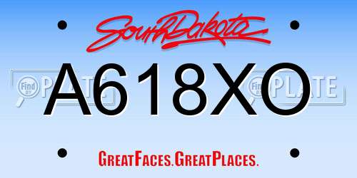 A618XO South Dakota License Plate