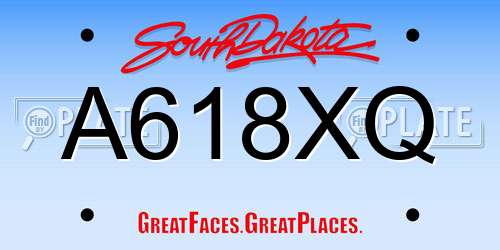 A618XQ South Dakota License Plate