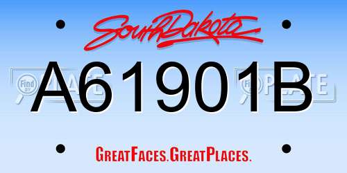 A61901B South Dakota License Plate
