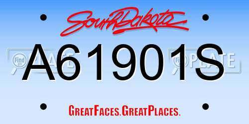A61901S South Dakota License Plate